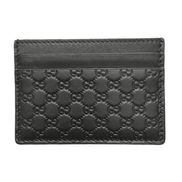 GUCCI Black Leather Guccissimo Card Holder - Picture 2 of 12